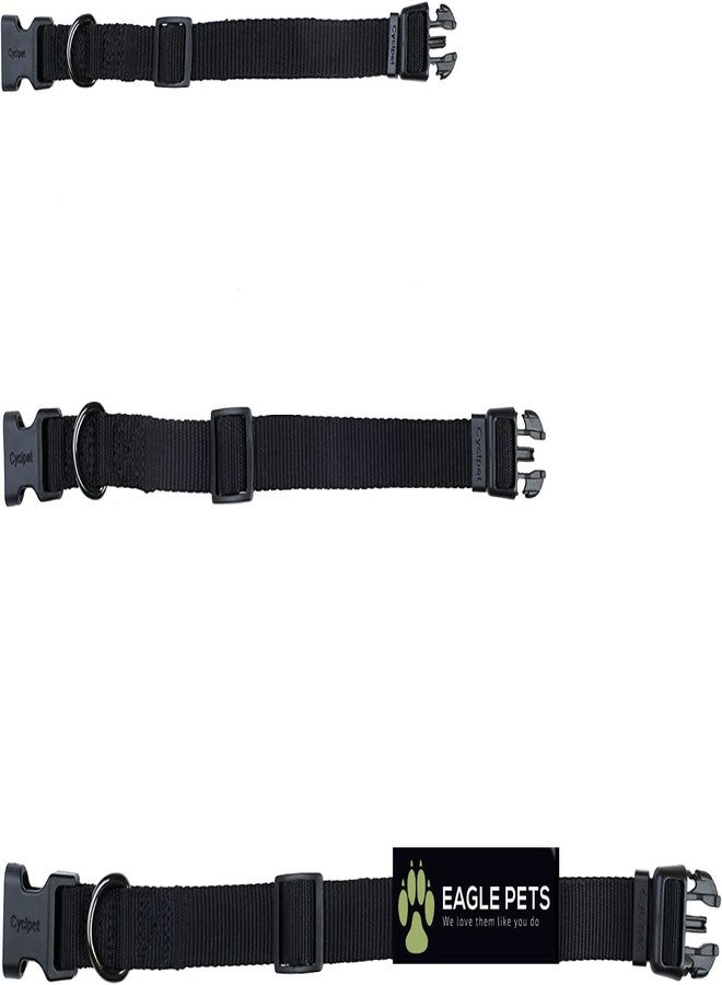 Eagle Pets Dog Collar, Adjustable Nylon Collar For Small Medium And Large Dogs, Quick Release And Breathable Collar For Puppies (Large, Black) - 33 X 1.3 Cm - Image 3